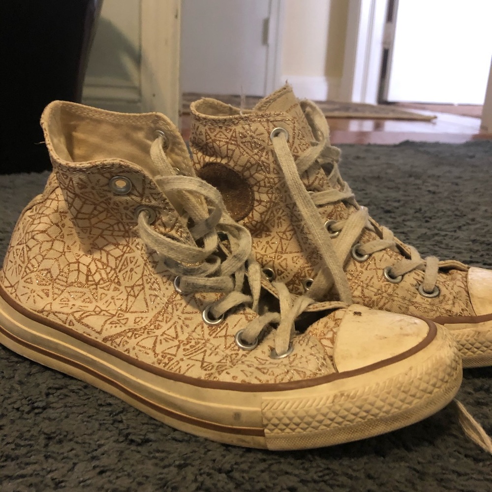 Limited edition tan web sparkle converse